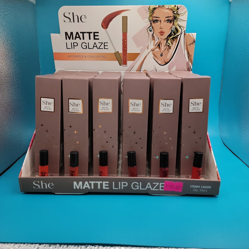 She 36 pcs Waterproof Lip Glaze